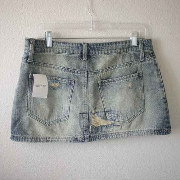 Distressed Acid Wash Mini Skirt - Picture 2 of 3